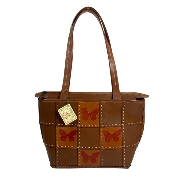 Ellepi Butterfly Patchwork Leather Tote Shoulder Bag Handmade In Italy NWT - Picture 1 of 14